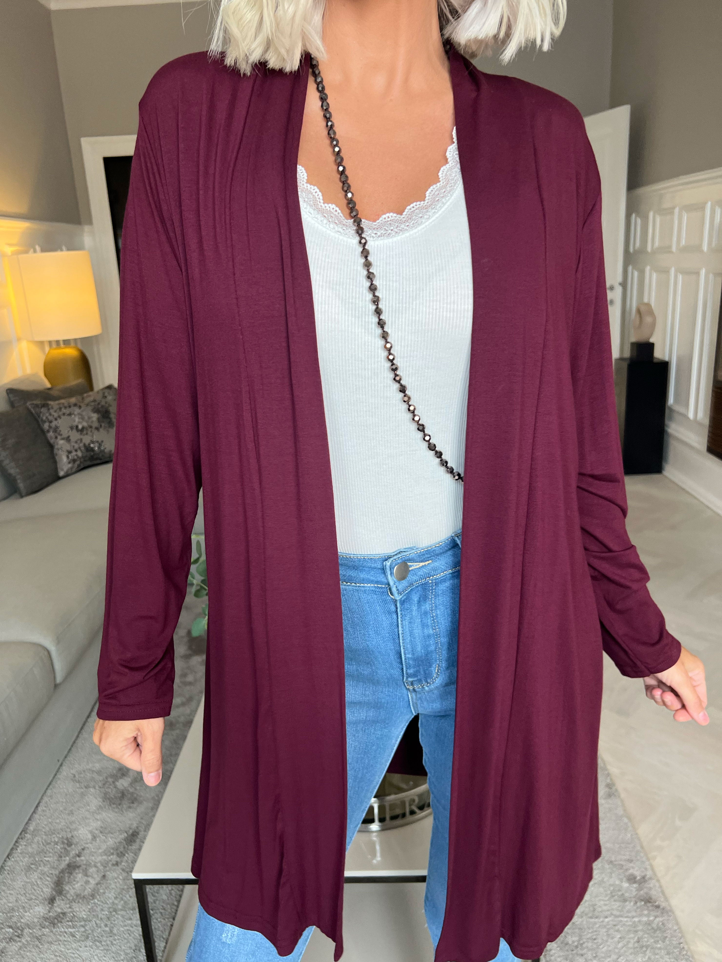 Rosa - Basis cardigan i jersey stof (bestseller)